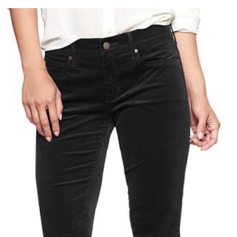 Gap women's legging Jean skinny velvet black pants edgy slim straight 28 size 6